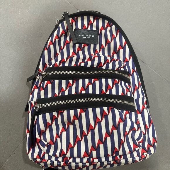 Marc Jacobs white, red and blue canvas backpack - Picture 1 of 5